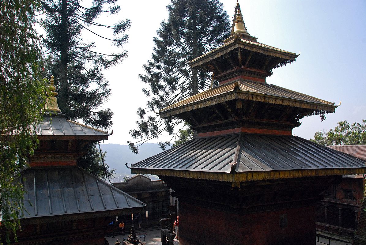 08 Kathmandu Valley Sankhu Vajrayogini Temple Complex With 2-Roofed Temple On Left And 3-Roofed Vajrayogini Temple On Right 